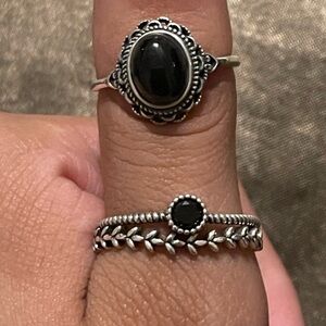 Sterling Silver 925 Onyx Rings